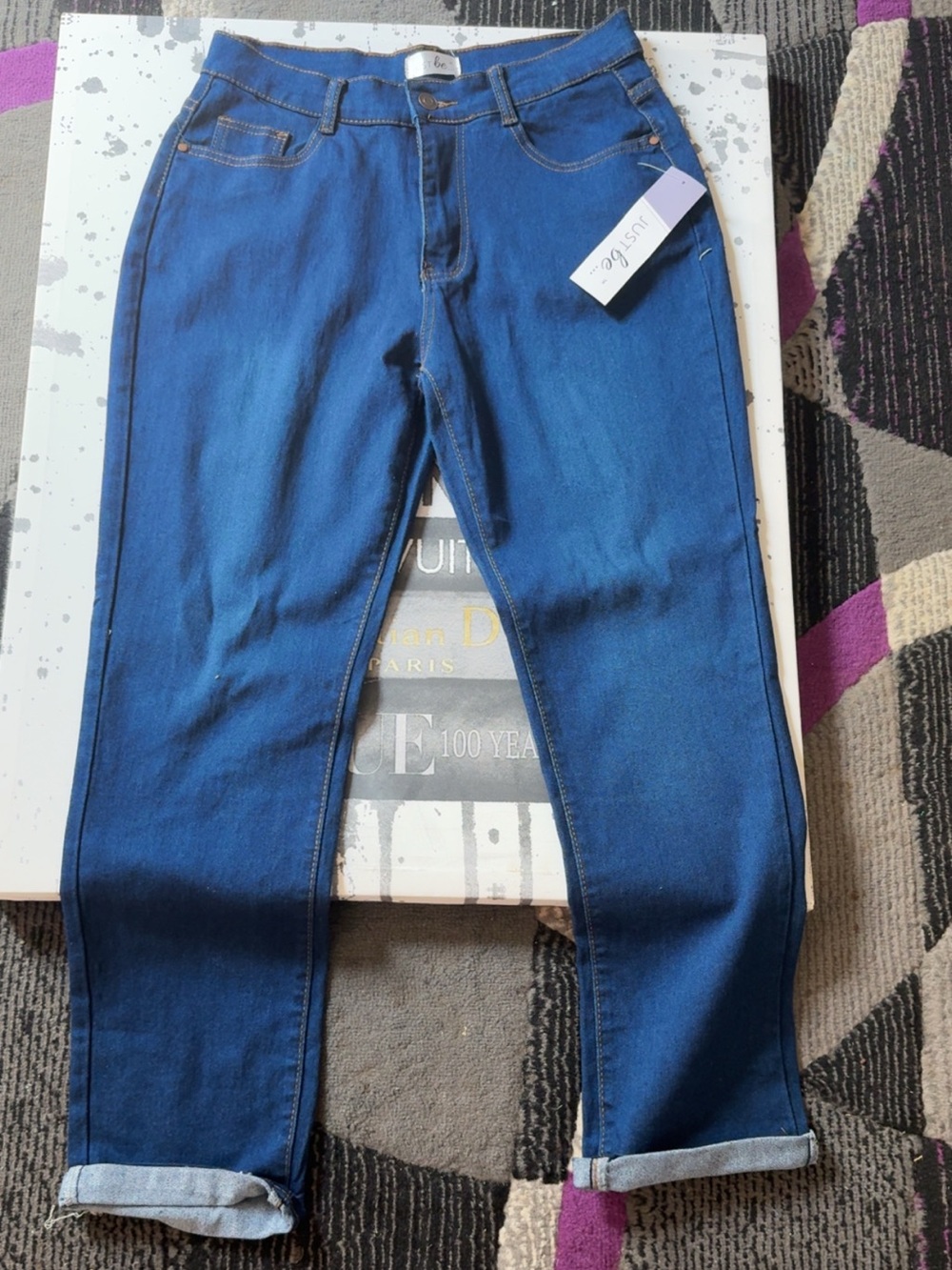 Ladies' Boyfriend Jeans - Deep Indigo Blue